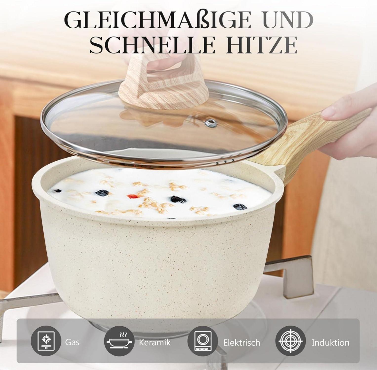 GiPP 10-teiliges Granit Topfset mit Antihaftbeschichtung, für alle Herdarten