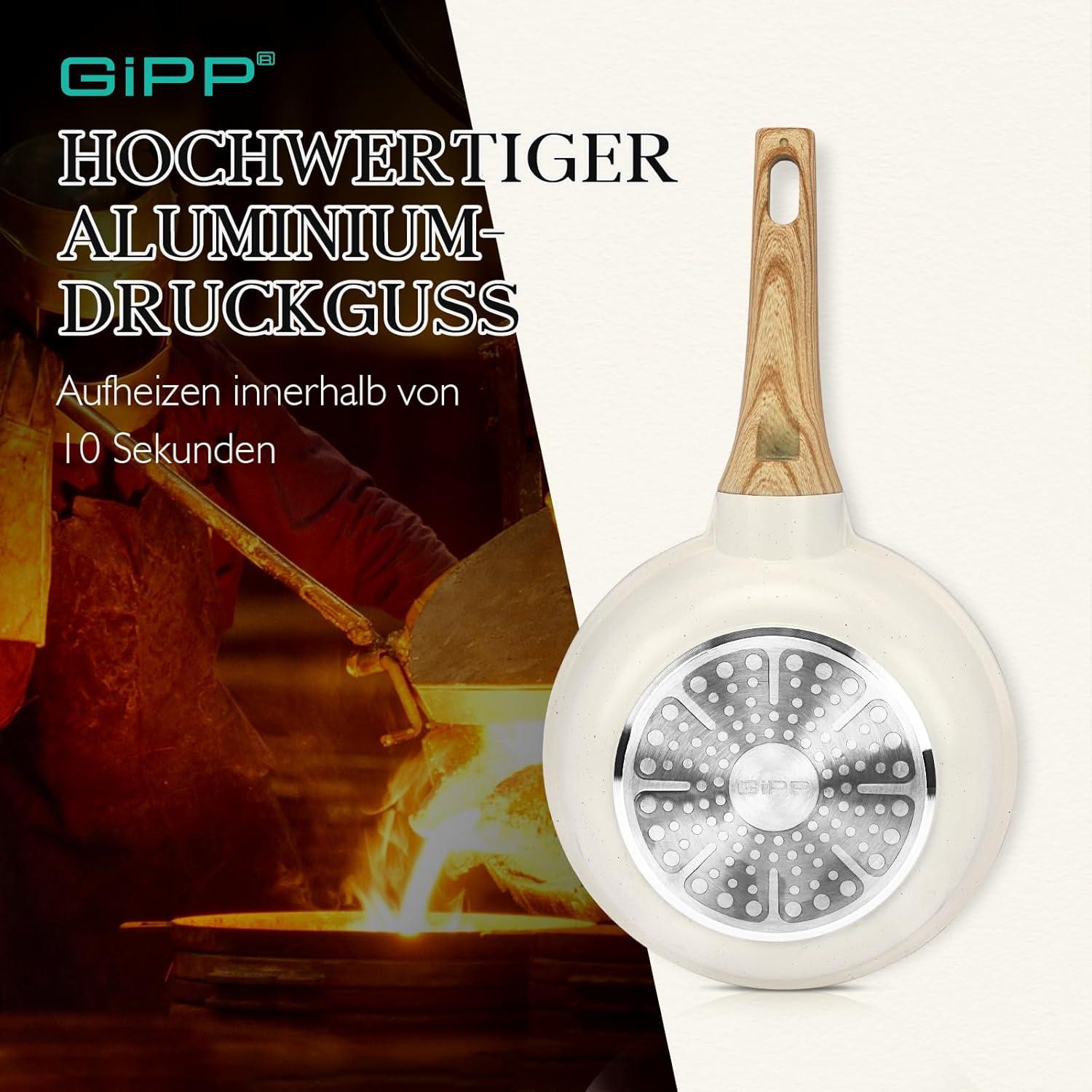 GiPP 10-teiliges Granit Topf & Pfannenset Induktion Cookware