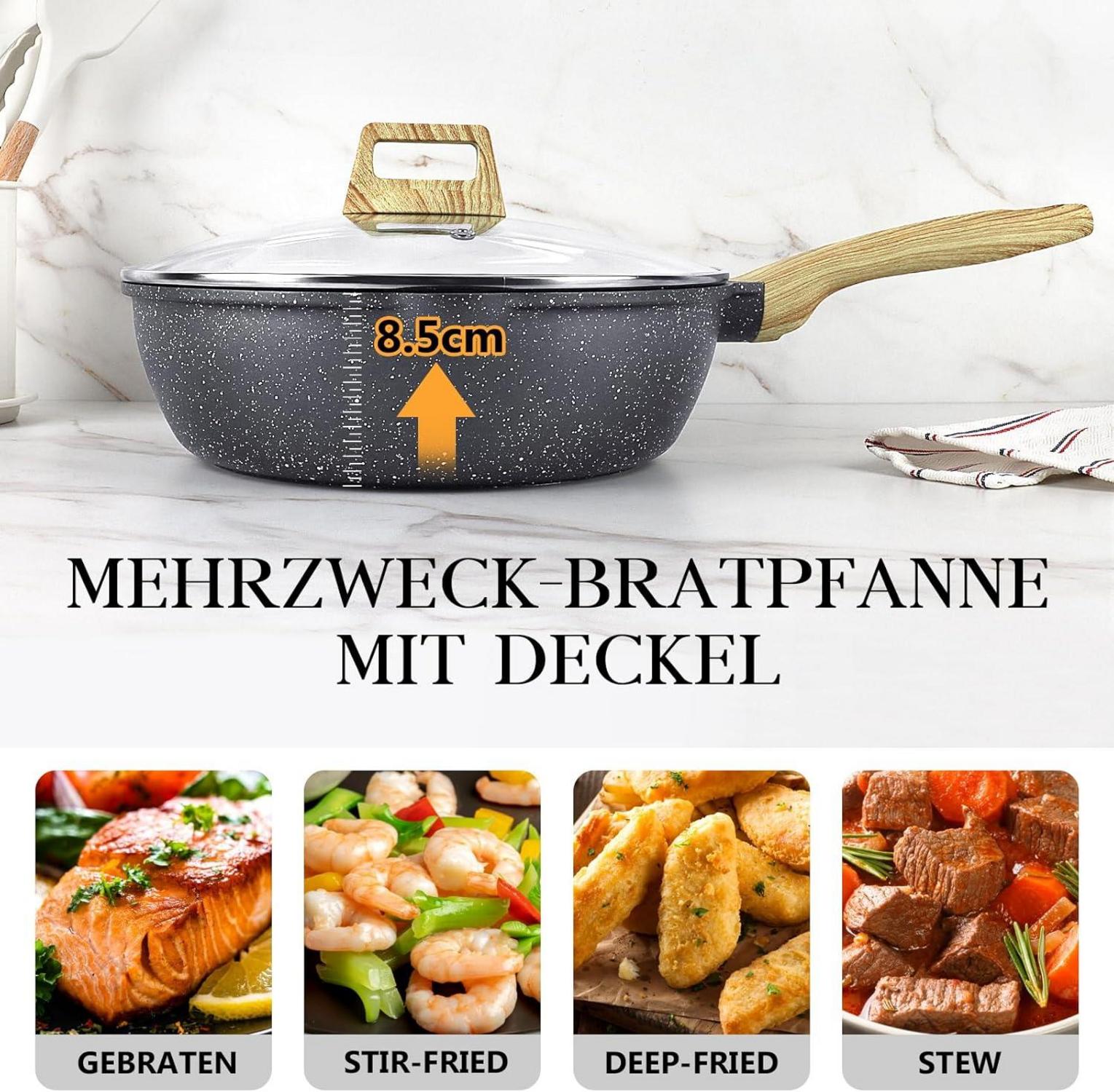 GiPP Granit-Wokpfanne 28cm mit