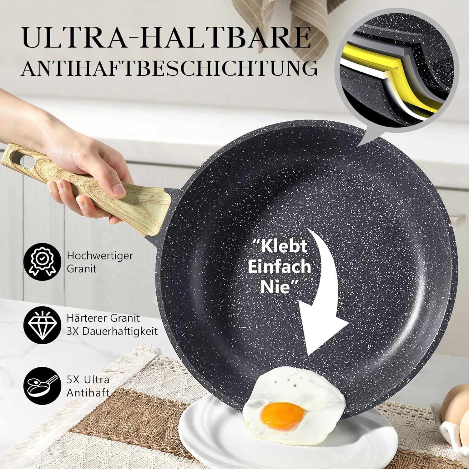 Antihaft Pfannenset 20/24/28 cm Induktion Bratpfannen Set