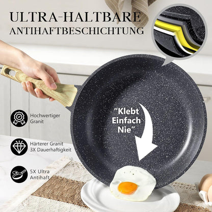 Antihaft Pfannenset 20/24/28 cm Induktion Bratpfannen Set