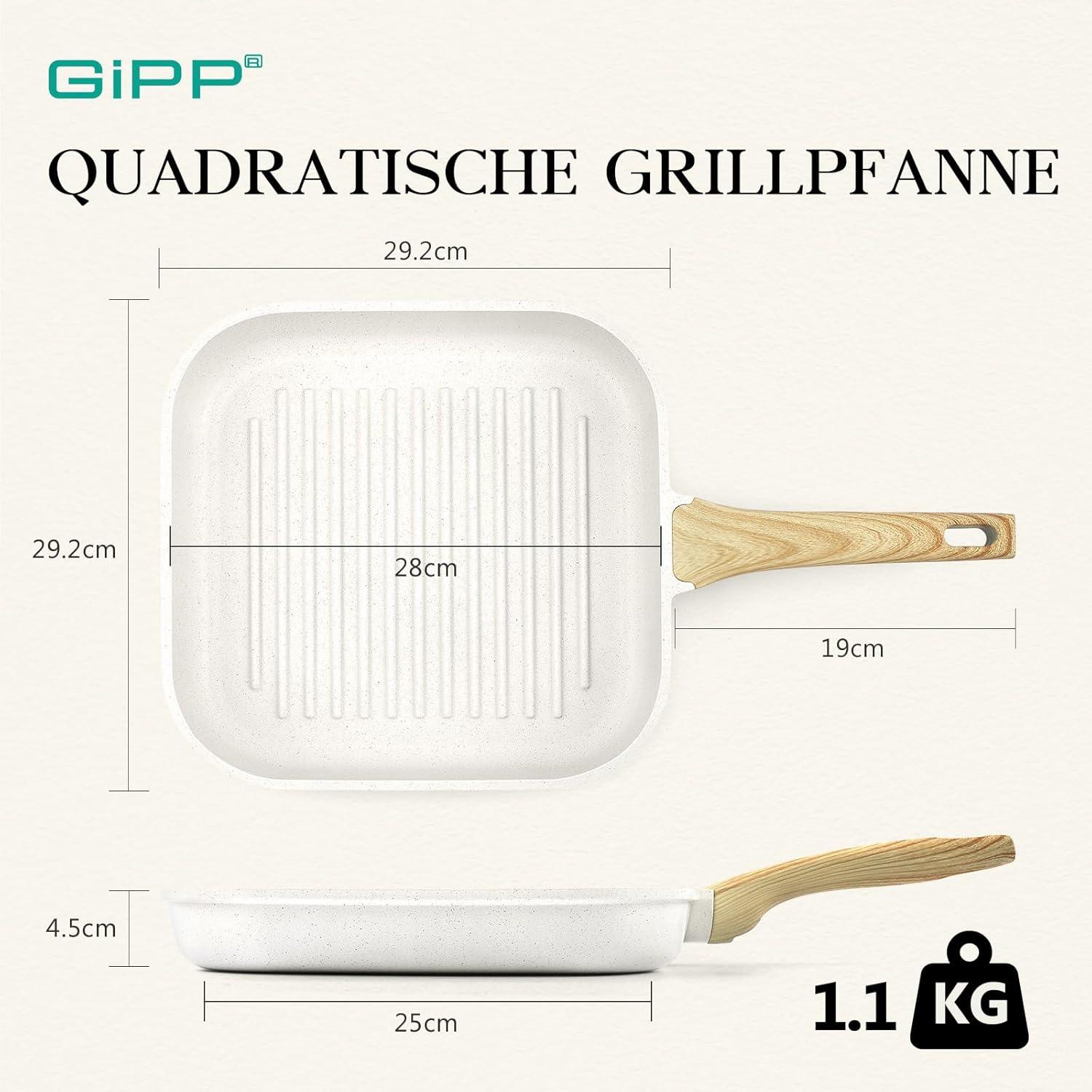 Grillpfanne 28x28 cm Induktion Aluguss Granit-Antihaft