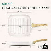Grillpfanne 28x28 cm Induktion Aluguss Granit-Antihaft