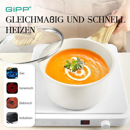 GiPP 10-teiliges Granit Topfset mit Antihaftbeschichtung, induktionsgeeignet, für alle Herdarten