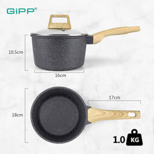 Kasserolle mit Deckel 18cm Induktion Granit-Antihaft Grau