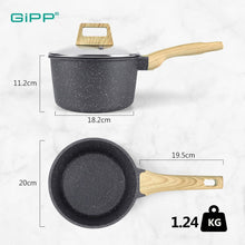 Kasserolle mit Deckel 20cm Induktion Granit Antihaft Grau