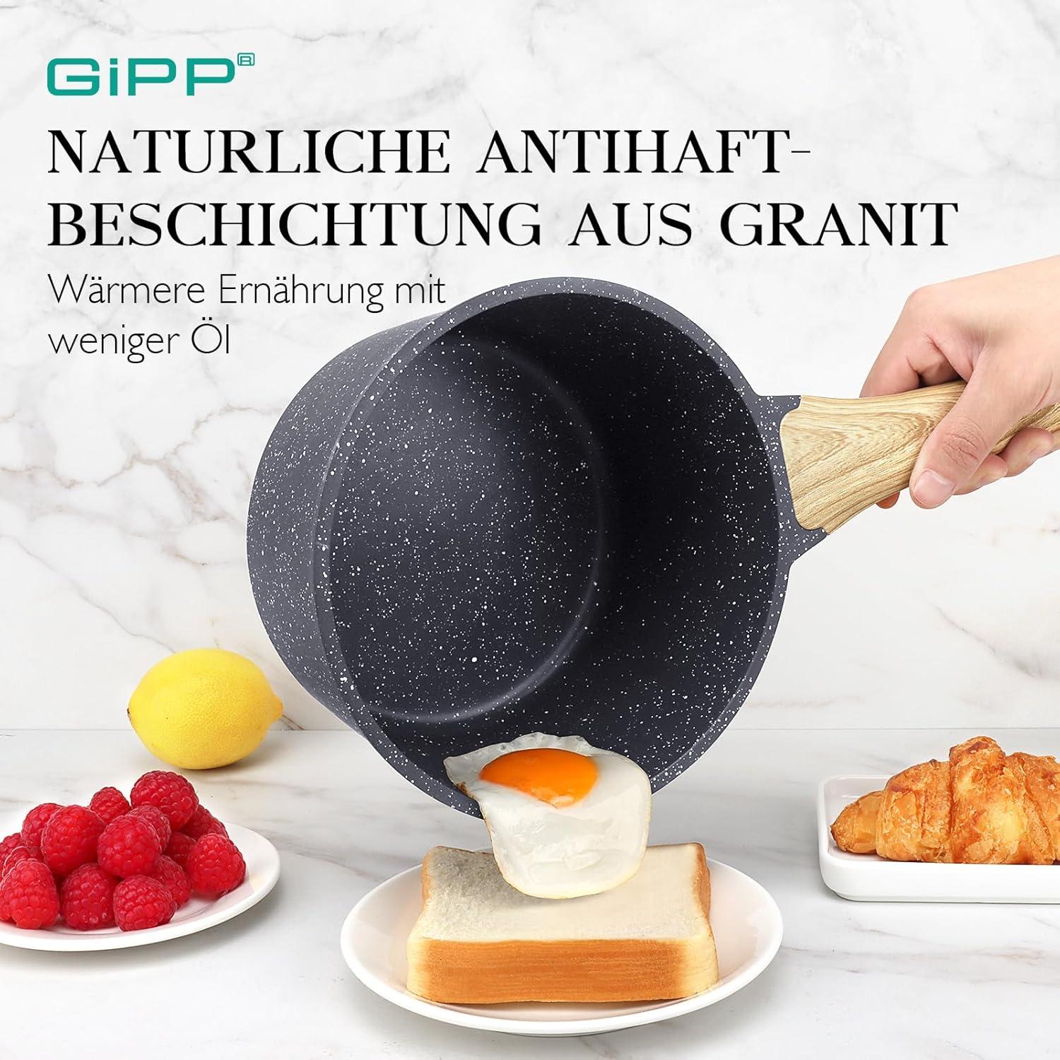 Kleiner Topf Induktion 20cm mit Deckel Antihaftbeschichtet Bakelit-Griff