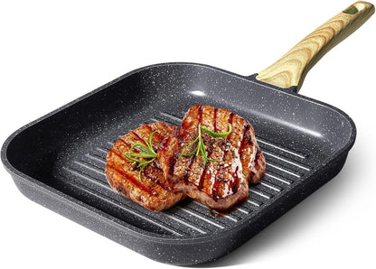 Grillpfanne Aluguss Granit-Antihaftbeschichtung Induktion 28x28cm
