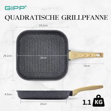 GiPP Grillpfanne 28x28 cm Induktion Aluguss Granit antihaft