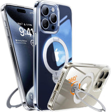 Magnetische iPhone 15 Pro Max Hülle mit 360° Spin Standring