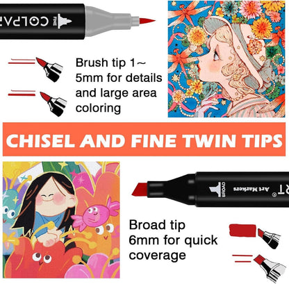 168 Farben Alkohol Brush Marker Set Manga Design Malerei