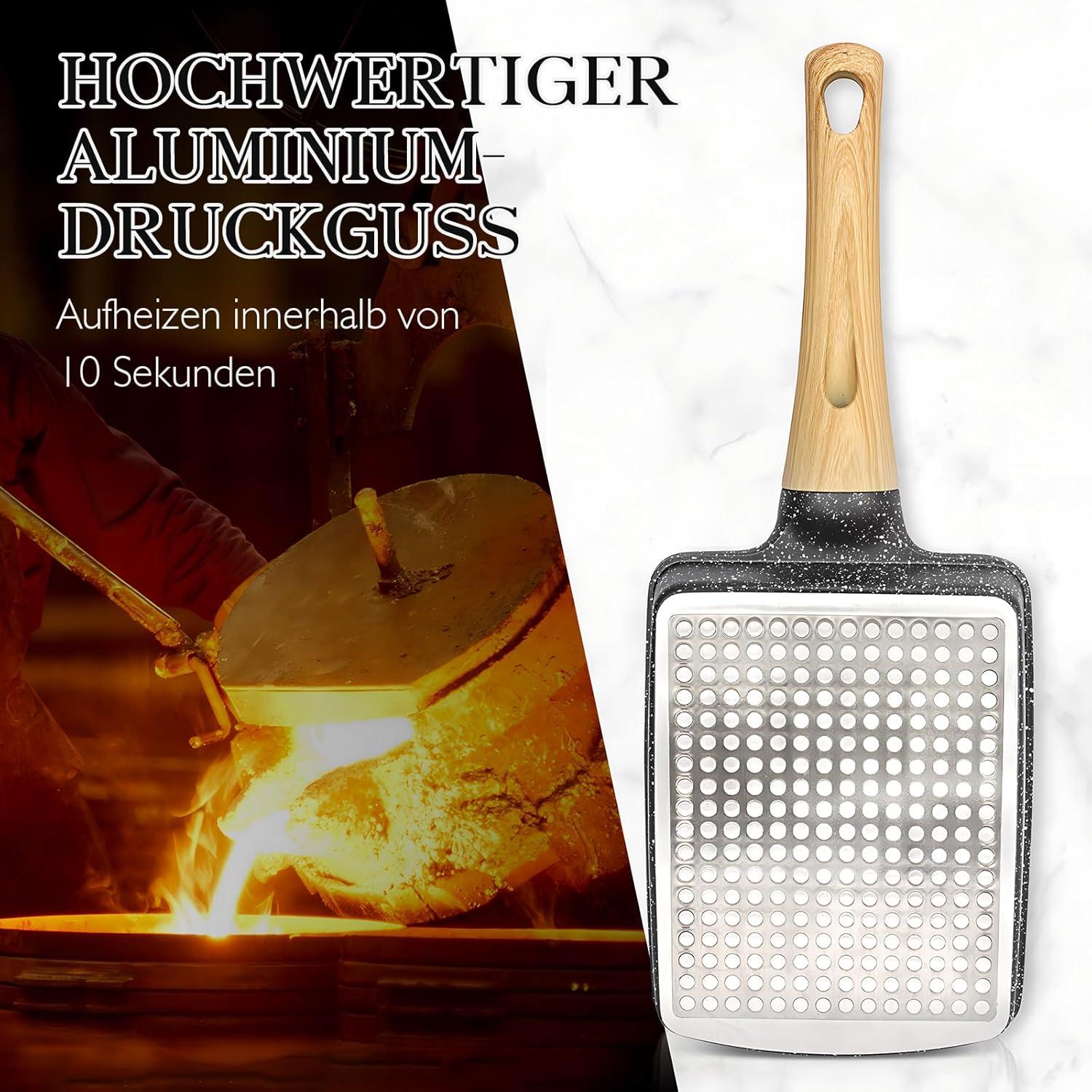 Tamagoyaki Pfanne Induktion 18x13 cm Antihaftbeschichtung Grau
