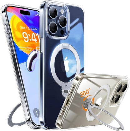 TORRAS 360° Ostand Spin iPhone 15 Pro Hülle Magnetisch Militärschutz