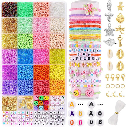 DIY Perlen Set 8700+ Stück für Armbänder Mädchen Geschenke
