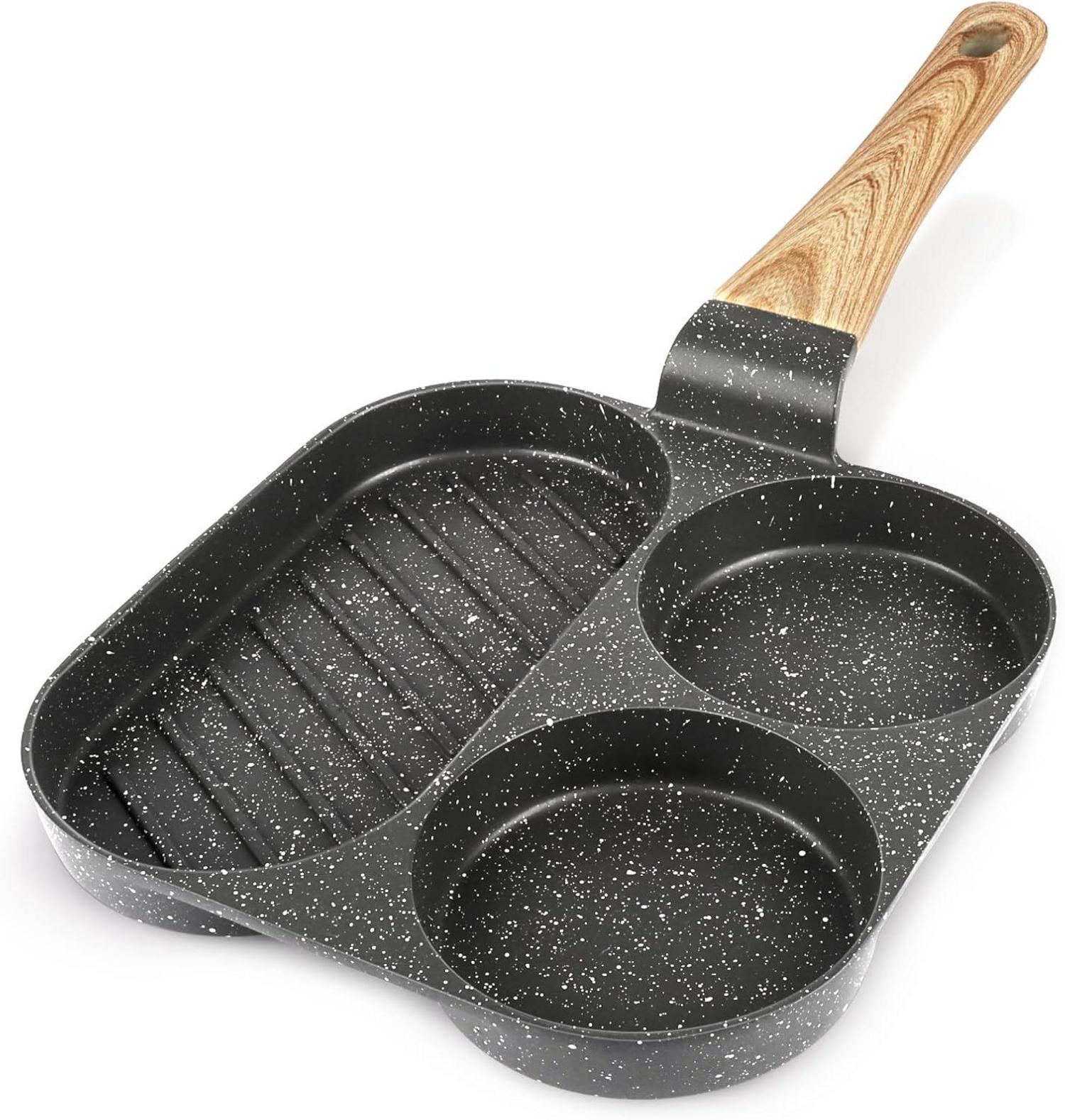3-Loch Omlettenpfanne mit Granit-Antihaftbeschichtung, PFOS/PFOA-Frei
