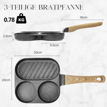 GiPP 3-Loch Omlettenpfanne Granit-Antihaft Eierpfanne Grau