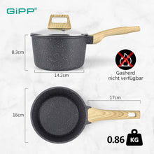 Kleiner Kasserolle mit Deckel 16cm für Induktion Grau