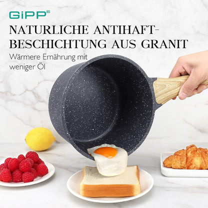 Kleiner Topf Induktion 16cm Granit-Antihaftbeschichtet Grau