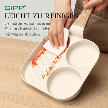 3-Loch Omlettenpfanne mit Granit-Antihaftbeschichtung, PFOS/PFOA-frei