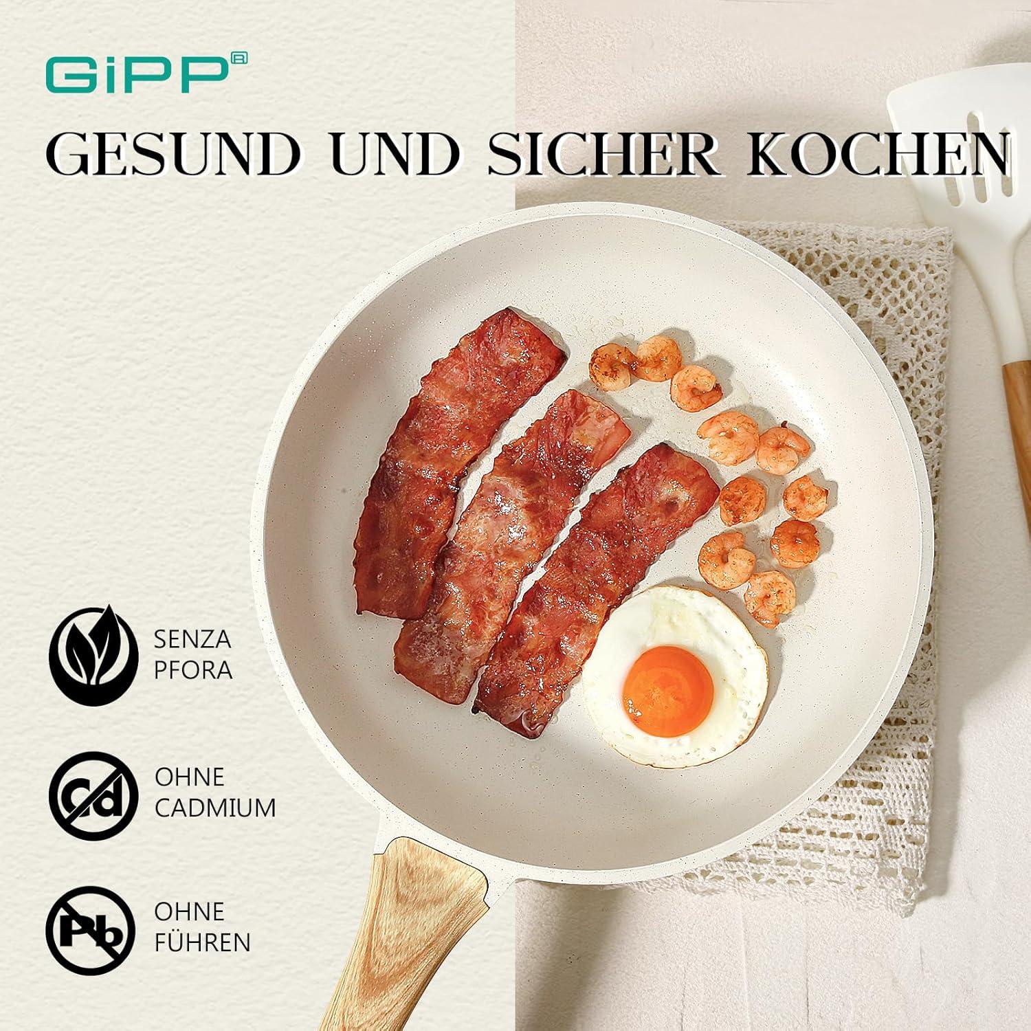 GiPP Pfannenset 20/24/28 cm Induktion Bratpfannen Antihaft