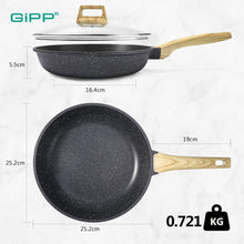 Antihaft Pfanne mit Deckel 24cm Induktion Granit
