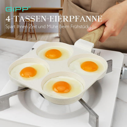 Spiegeleipfanne 4-Loch Omlettenpfanne Granit-Antihaft PFOS/PFOA-Frei