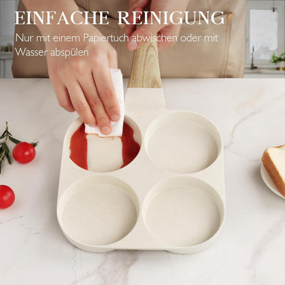 Spiegeleipfanne 4-Loch Omlettenpfanne Granit-Antihaftbeschichtung