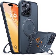 TORRAS 360° Ostand Spin iPhone 14 Pro Hülle Militärschutz Matt Schwarz