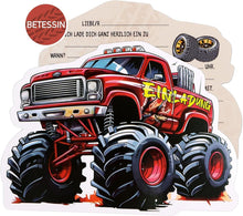 Einladungskarten Kindergeburtstag Monstertruck Rennspiele 12er Set