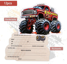 12x Monstertruck Einladungskarten Kindergeburtstag Junge