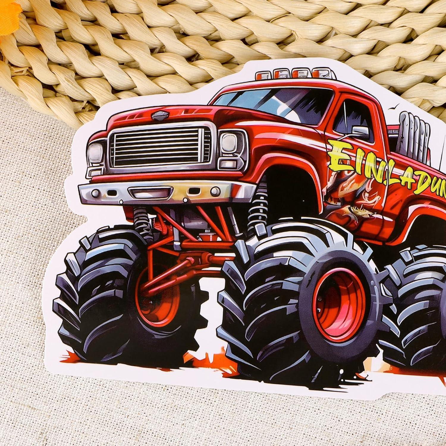 Monstertruck Einladungskarten Kindergeburtstag - 12 Stück Rennaction Mottoparty