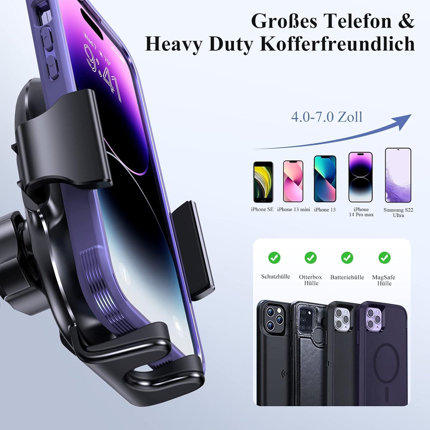 Handyhalterung Auto Universal Starker Saugnapf Metallhaken kfz iPhone Samsung