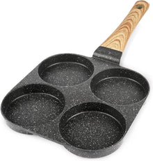 Spiegeleipfanne Granit-Antihaftbeschichtung 4-Loch Eierpfanne Grau