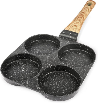 Spiegeleipfanne Granit-Antihaftbeschichtung 4-Loch Eierpfanne Grau