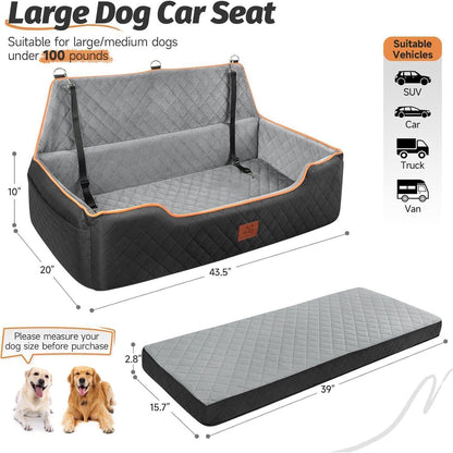 Hundeautositz Booster für Große Hunde – Bequem & Waschbar