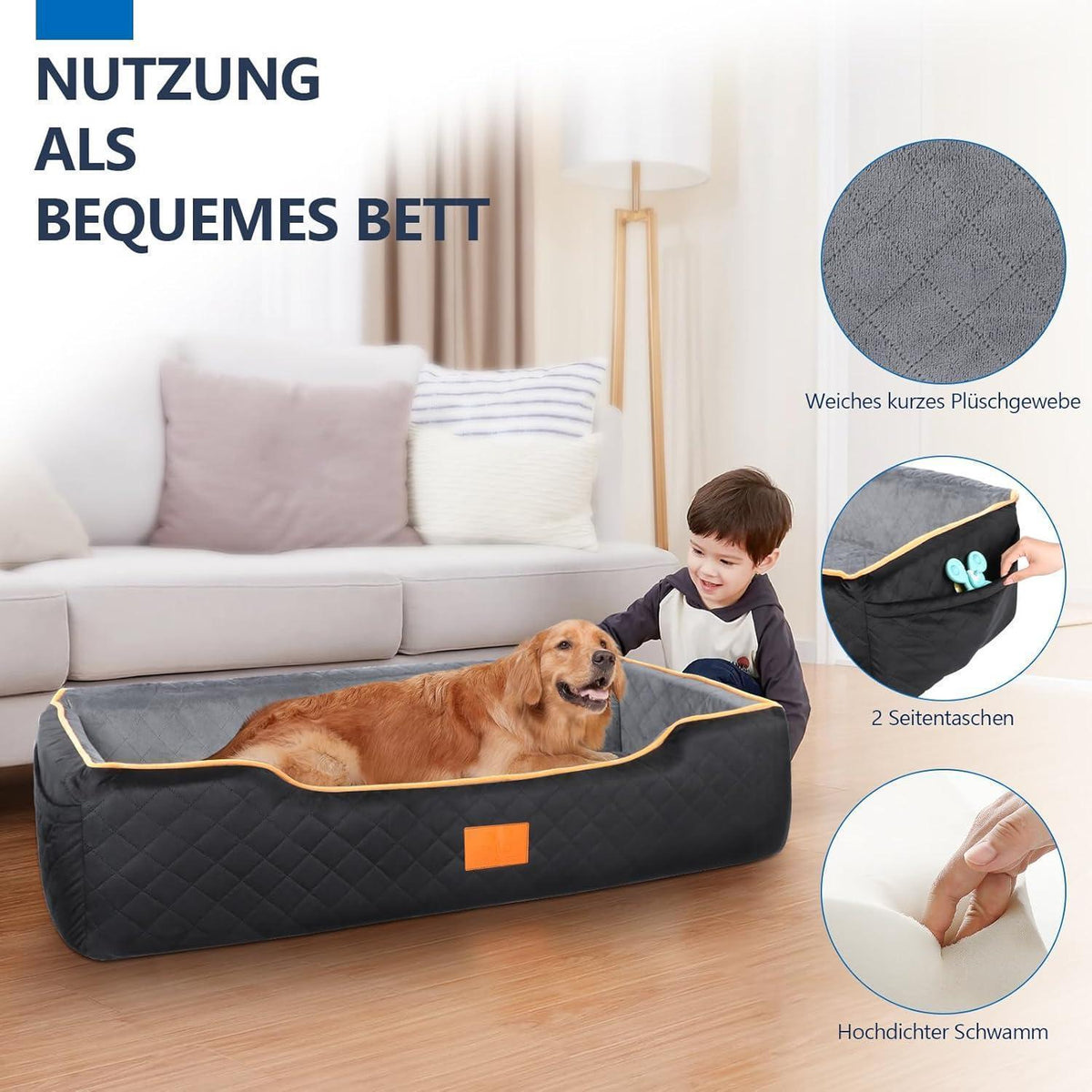 Hundeautositz Booster für Große Hunde – Bequem & Waschbar