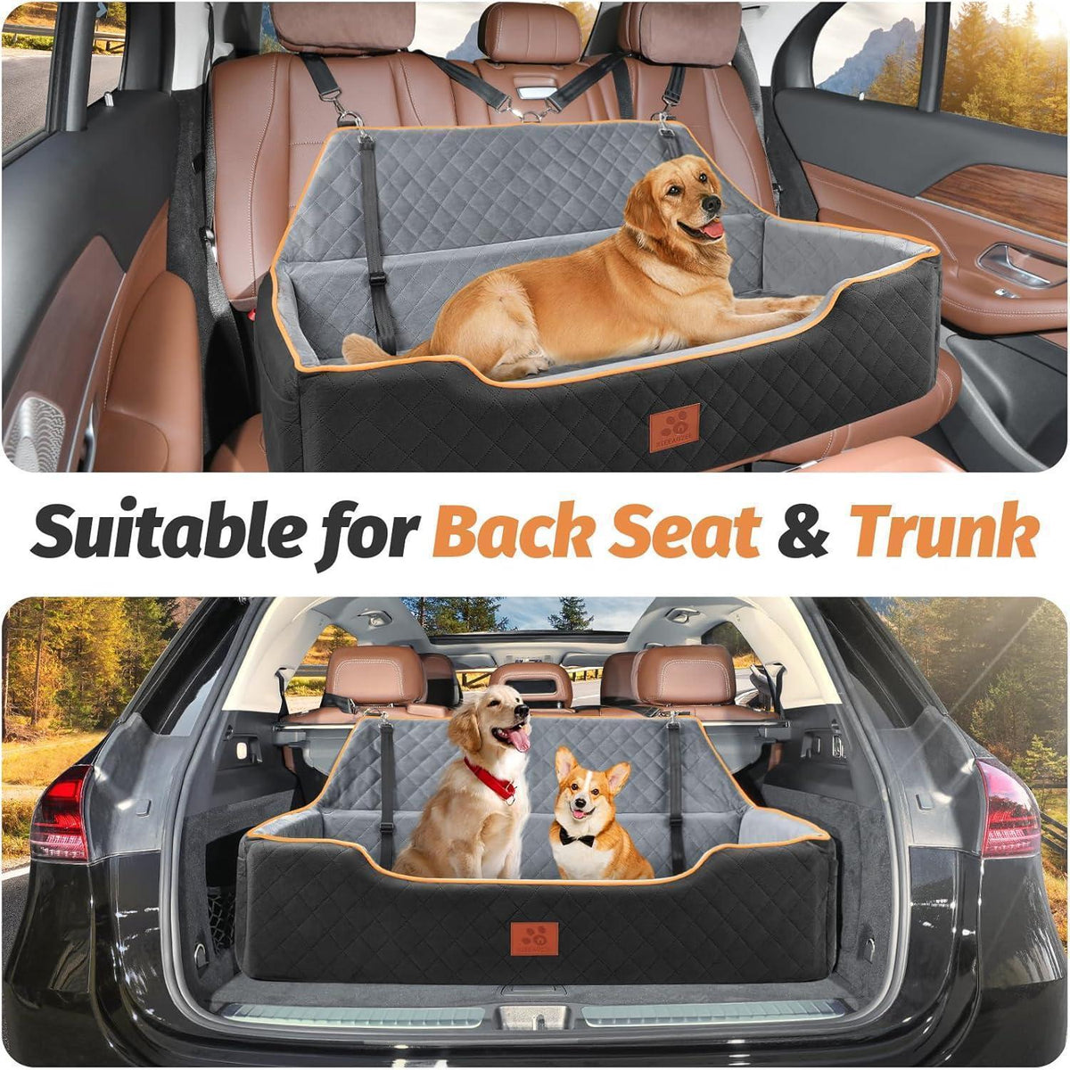 Hundeautositz Booster für Große Hunde – Bequem & Waschbar