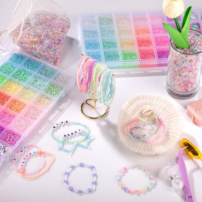 Funtopia DIY Armband Mädchen Set 14400+ Perlen Charms Buchstaben