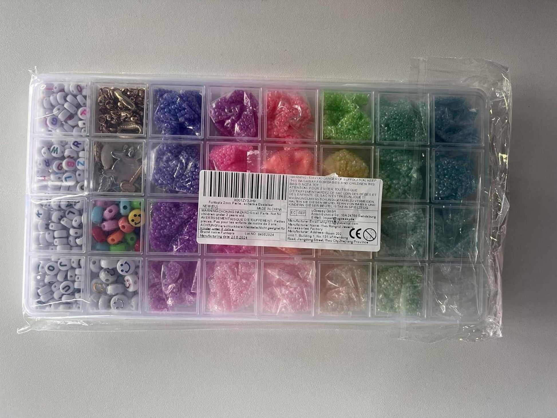 Funtopia 2mm Perlen 14400+ Stück Armbänder Selber Machen Mädchen DIY Bastelset