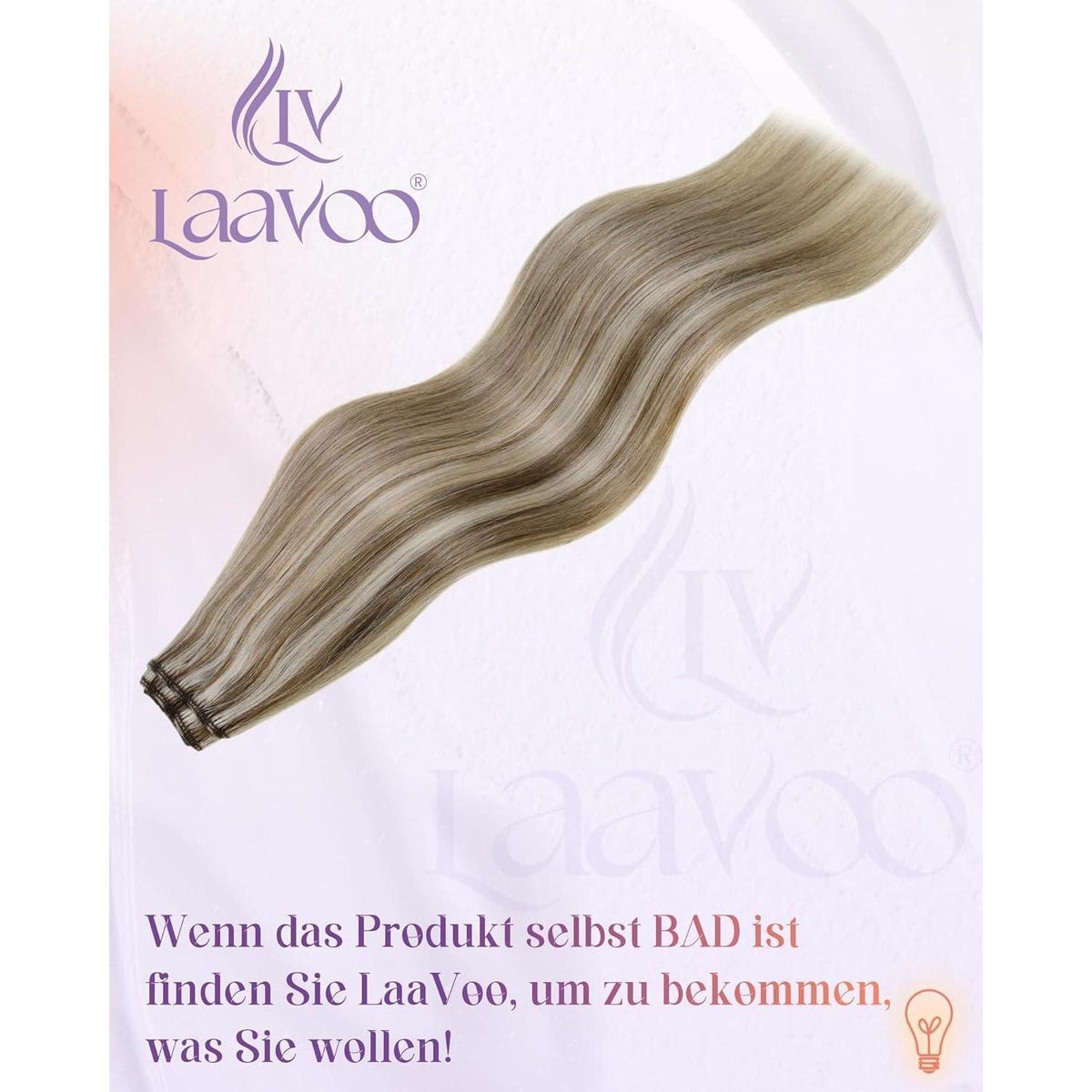 Echthaar Tressen Braun Highlight #P8/60 - 40cm, 100g