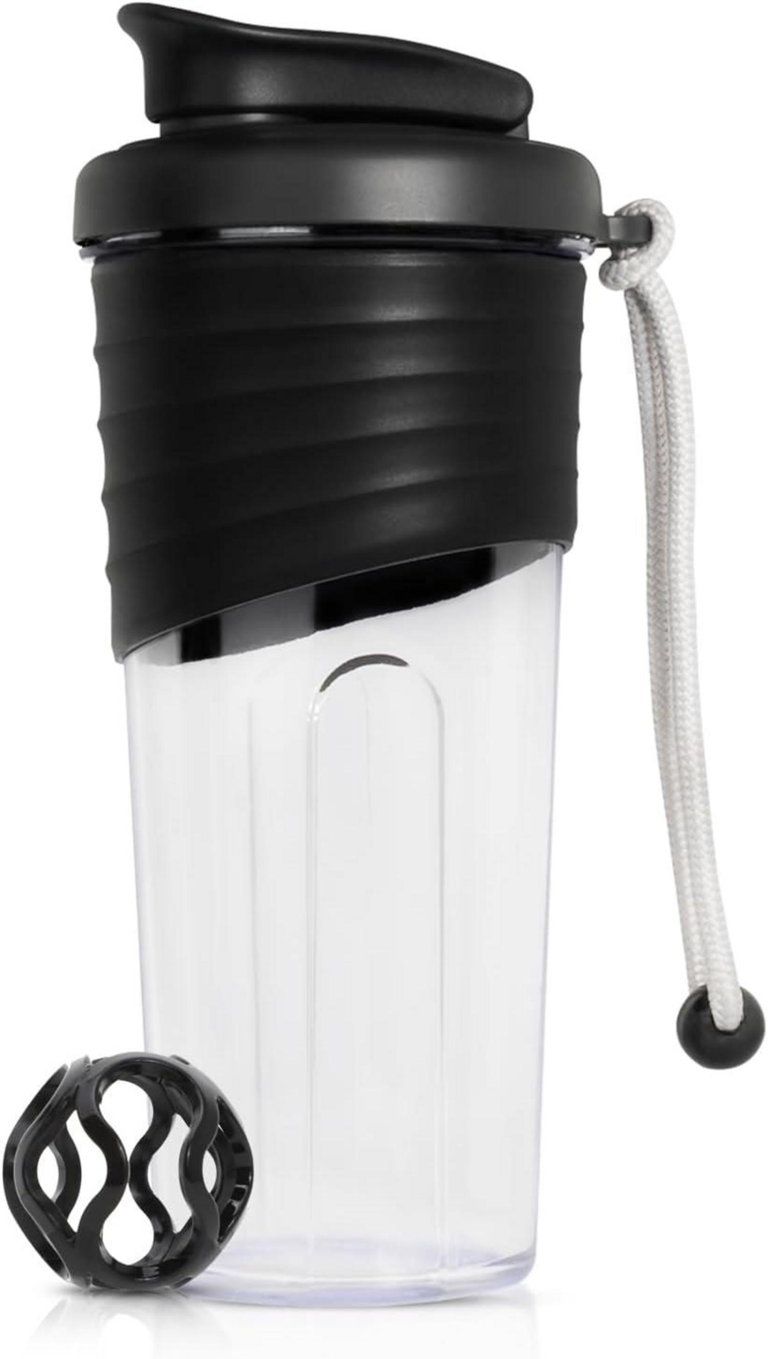 Protein Shaker 700ml BPA-frei Silikongriff Fitness Flasche Schwarz