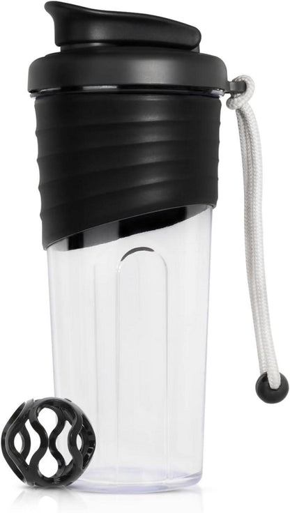 Protein Shaker 700ml BPA-frei Silikongriff Fitness Flasche Schwarz
