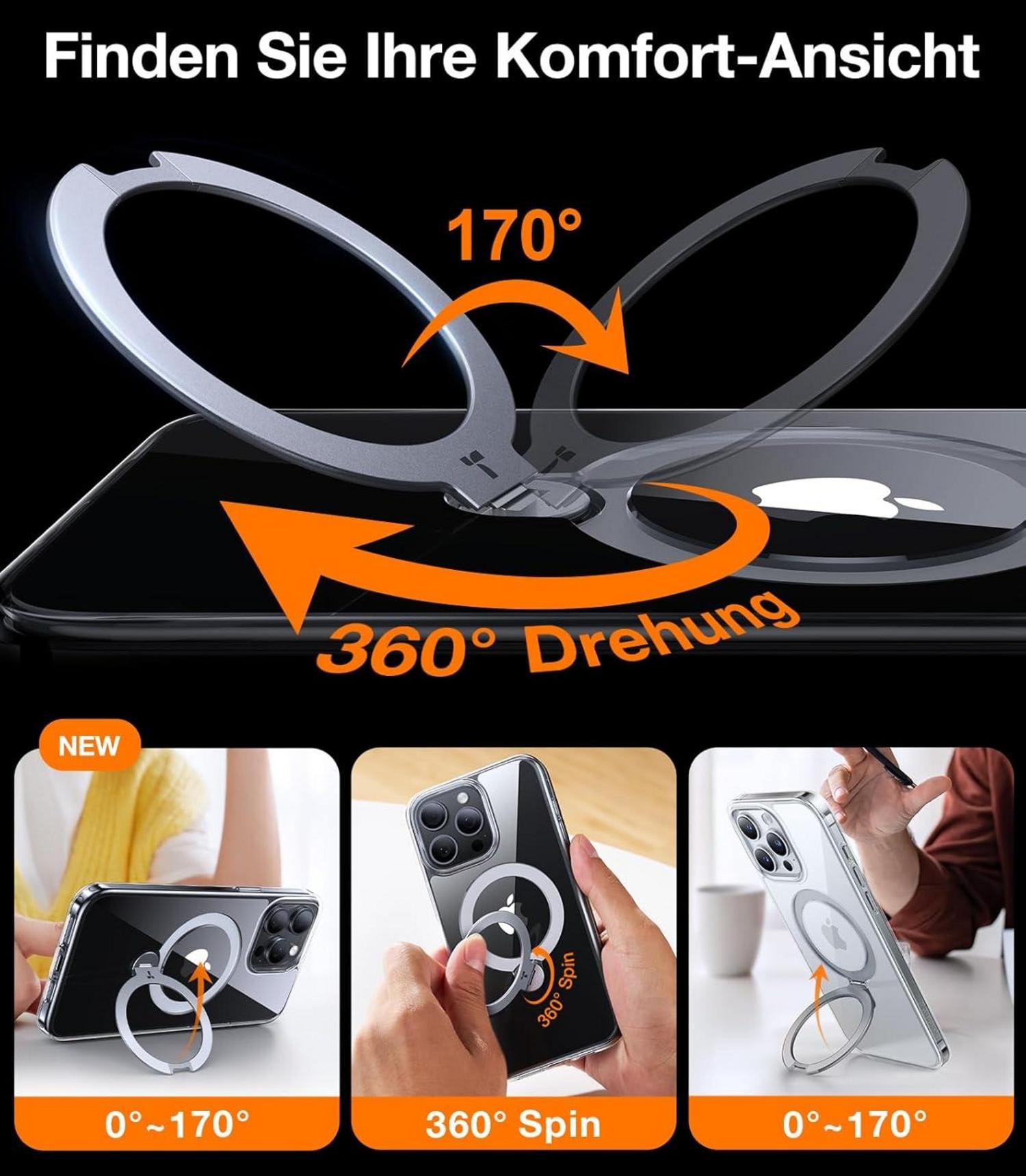 360° Ostand Spin iPhone 14 Pro Hülle Magnetisch Militärschutz