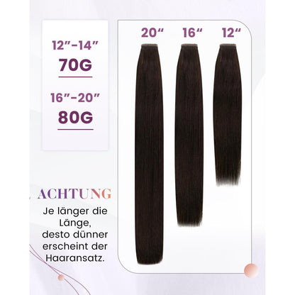Echthaar Zopfverlängerung Braun 40cm - Pferdeschwanz