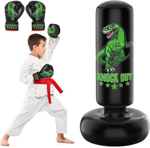 Aufblasbarer Kinder Boxsack Dinosaurier-Design 160 cm mit Handschuhen
