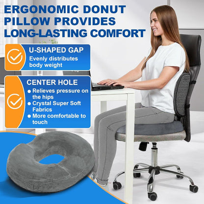 Memoryschaum Donut Sitzkissen Hämorrhoiden Schwangerschaft grau