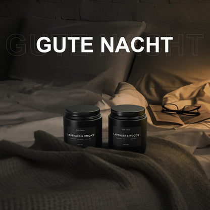 Duftkerzen im Glas Geschenkset Lavendel Holz Rauchduft 60h