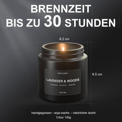 Duftkerzen im Glas Geschenkset - Lavendel, Kamille, Ylang-Ylang - Entspannung & Dekoration - 60 Stunden Burn Time