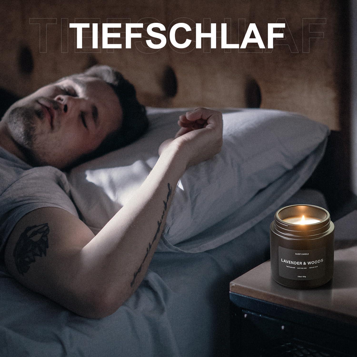 Duftkerzen Lavendel Holz Rauchduft Geschenkset 60h Frauen Männer