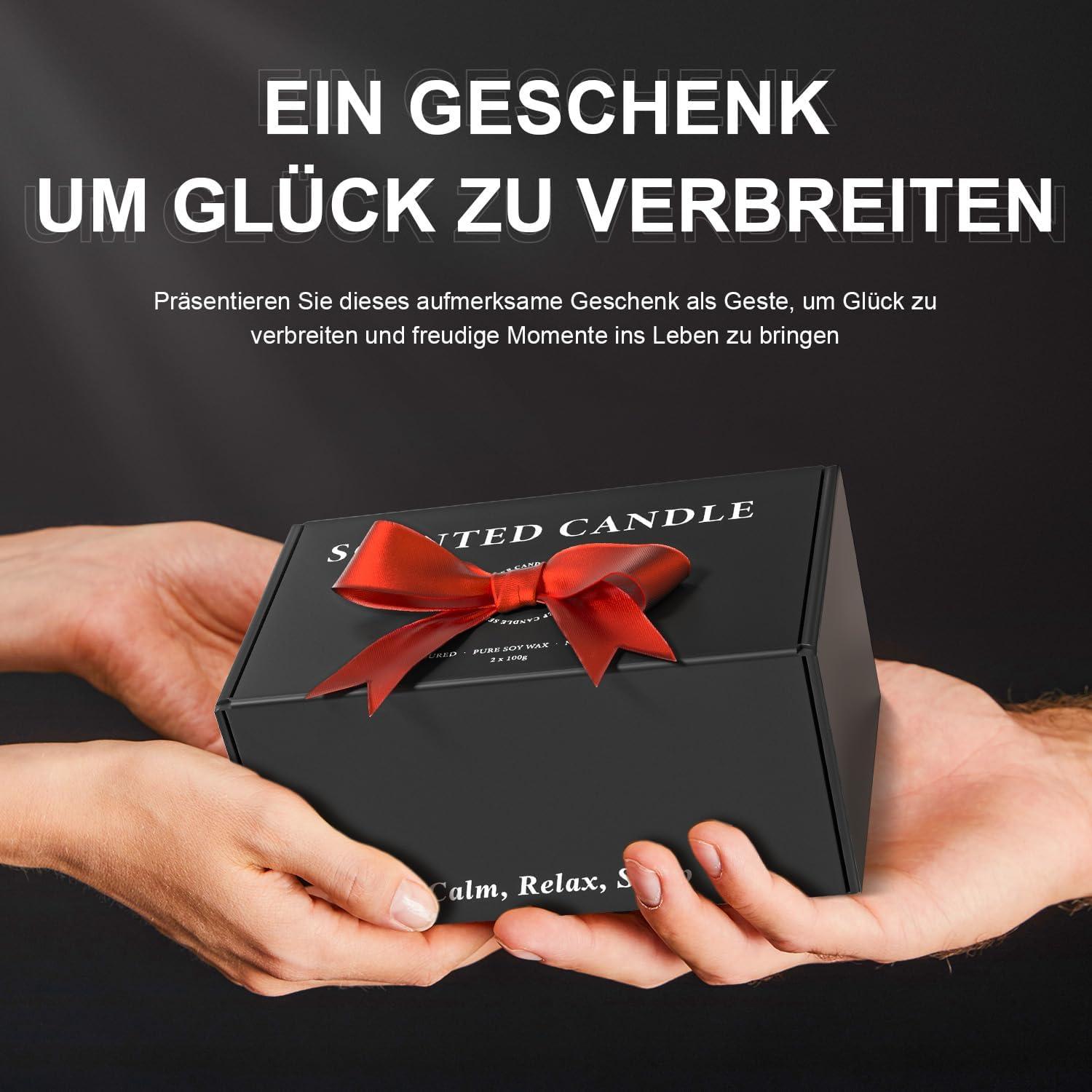 Duftkerzen Lavendel Holz Rauchduft Geschenkset 60h Frauen Männer